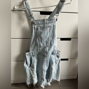 Denim short-alls. Never worn. Size 10